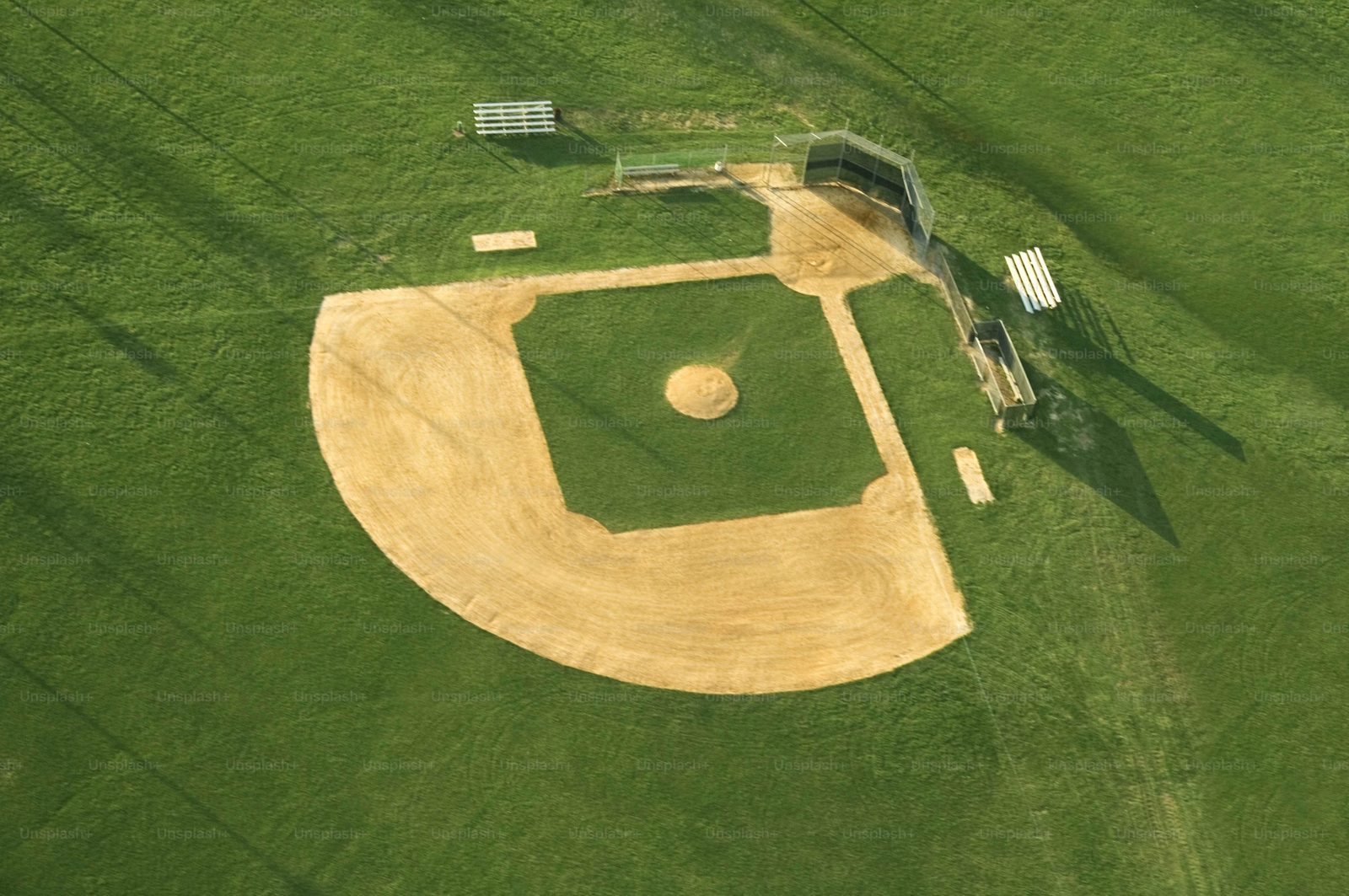 Aerial view of the refurbished Montney ball diamond
